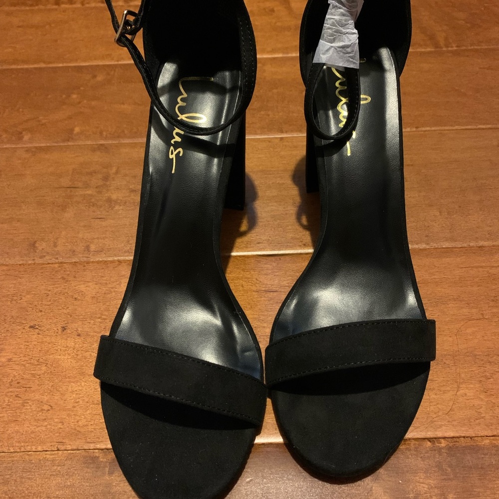 Lulus black Taylor ankle strap heel
